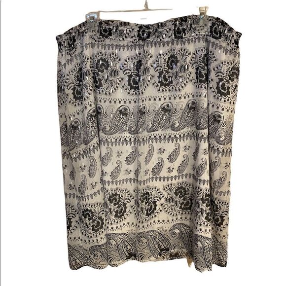 Christopher & Banks Woman’s Plus Paisley Lined Skirt - Picture 1 of 5